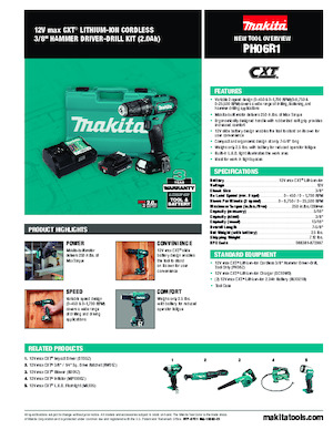 Taladro y destornillador sin cable Makita PH06R1