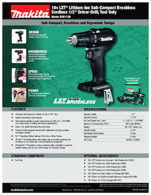 Taladro y destornillador sin cable Makita XFD11ZB