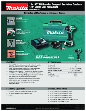 Taladro y destornillador sin cable Makita XFD12R