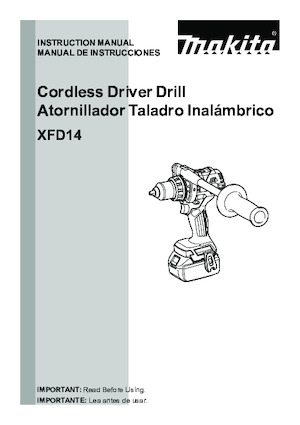 Taladro y destornillador sin cable Makita XFD14T