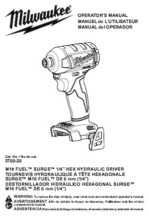 Impulsoras y llaves de impacto sin cable Milwaukee 2760-20