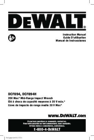 Impulsoras y llaves de impacto sin cable DEWALT DCF894B