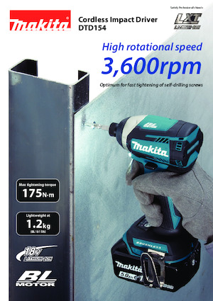 Impulsoras y llaves de impacto sin cable Makita DTD154