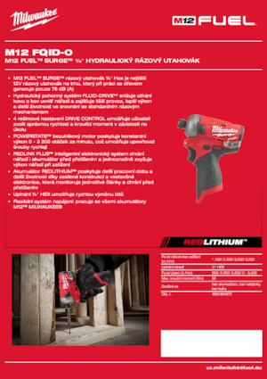 Impulsoras y llaves de impacto sin cable Milwaukee M12 FQID-0