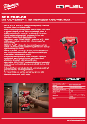 Impulsoras y llaves de impacto sin cable Milwaukee M18 FQID-0X