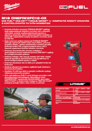 Impulsoras y llaves de impacto sin cable Milwaukee M18 ONEFIW2FC12-0X