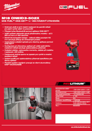 Impulsoras y llaves de impacto sin cable Milwaukee M18 ONEID3-502X