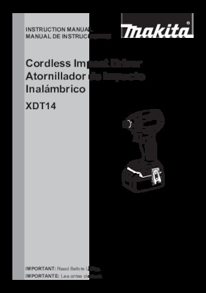 Impulsoras y llaves de impacto sin cable Makita XDT14Z
