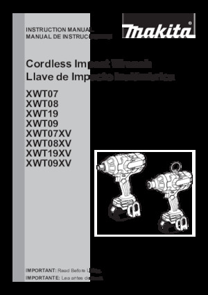 Impulsoras y llaves de impacto sin cable Makita XWT19Z