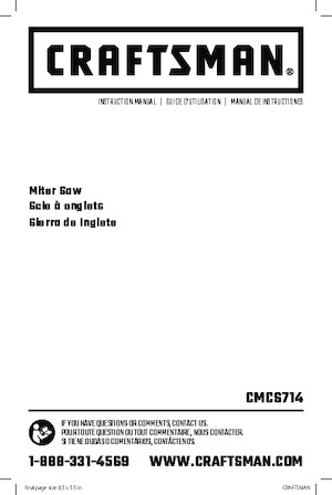 Sierras de inglete sin cable Craftsman CMCS714M1 