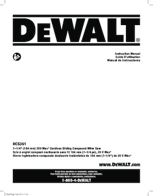 Sierras de inglete sin cable DEWALT DCS361B