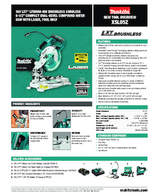 Sierras de inglete sin cable Makita XSL05Z
