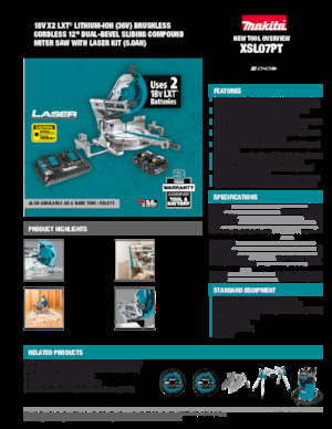 Sierras de inglete sin cable Makita XSL07PT