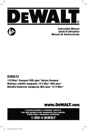 Martillos rotativos sin cable SDS DEWALT DCH072B