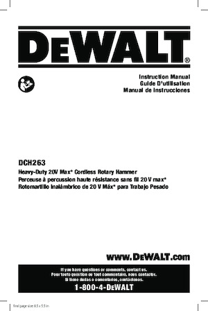 Martillos rotativos sin cable SDS DEWALT DCH263B