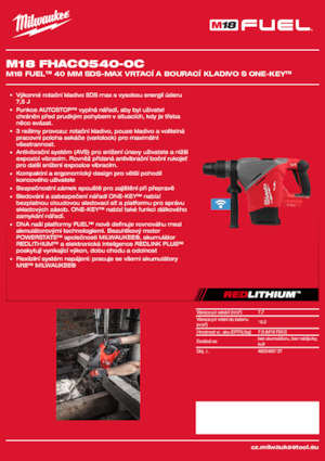 Martillos rotativos sin cable SDS Milwaukee M18 FHACO540-0C