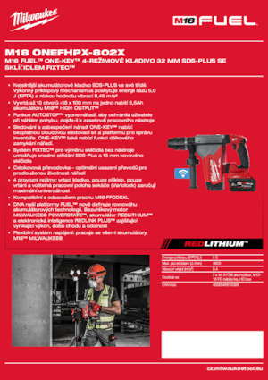 Martillos rotativos sin cable SDS Milwaukee M18 ONEFHPX-802X