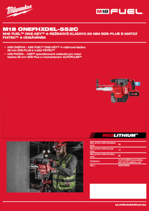Martillos rotativos sin cable SDS Milwaukee M18 ONEFHXDEL-552C