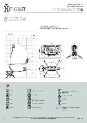 Plataformas articuladas de orugas Hinowa Lightlift 13.70 Performance IIIS