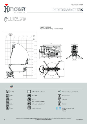 Plataformas articuladas de orugas Hinowa Lightlift 13.70 Performance IIIS