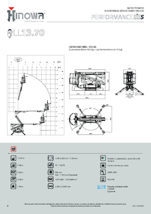 Plataformas articuladas de orugas Hinowa Lightlift 13.70 Performance IIIS