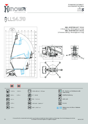 Plataformas articuladas de orugas Hinowa Lightlift 14.70 IIIS