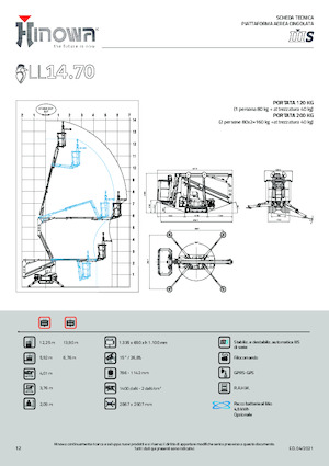 Plataformas articuladas de orugas Hinowa Lightlift 14.70 IIIS