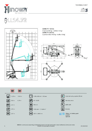 Plataformas articuladas de orugas Hinowa Lightlift 14.72 IIIS