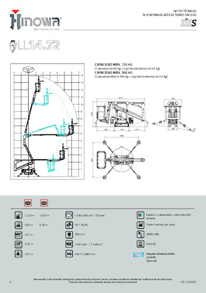 Plataformas articuladas de orugas Hinowa Lightlift 14.72 IIIS