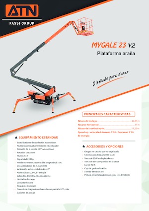 Plataformas articuladas de orugas ATN MYGALE 23