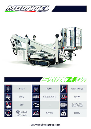 Plataformas articuladas de orugas Multitel SMX 210 AXON
