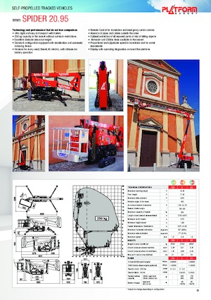 Plataformas articuladas de orugas Platform Basket SPIDER 20.95 ED
