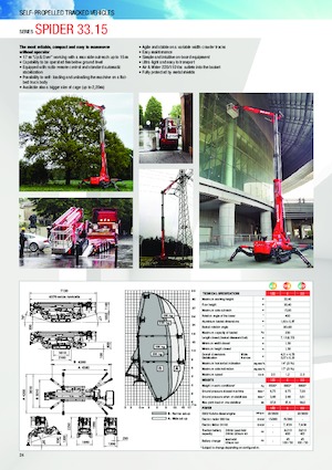 Plataformas articuladas de orugas Platform Basket SPIDER 33.15 ED