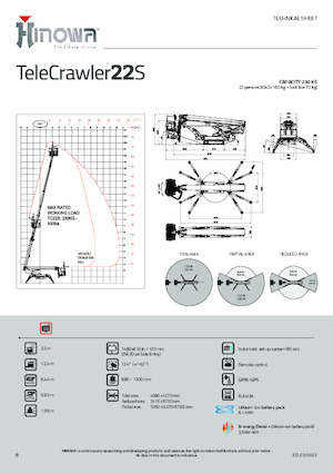 Plataformas articuladas de orugas Hinowa TeleCrawler 22S