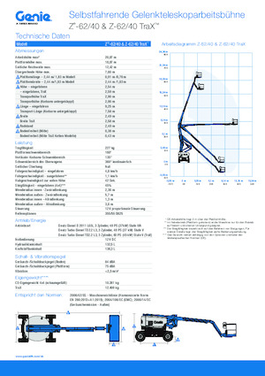 Plataformas articuladas de orugas Genie Z-62/40 TraX