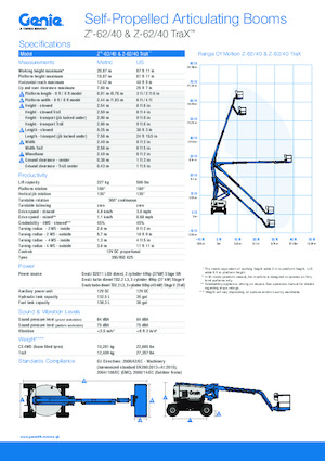 Plataformas articuladas de orugas Genie Z-62/40 TraX