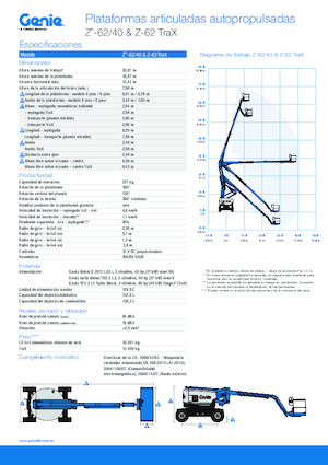 Plataformas articuladas de orugas Genie Z-62/40 TraX