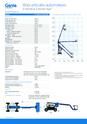Plataformas articuladas de orugas Genie Z-62/40 TraX