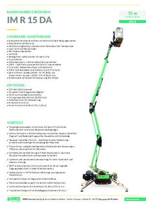 Plataformas articuladas de orugas Imer IM R 15 DA