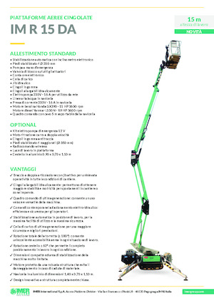 Plataformas articuladas de orugas Imer IM R 15 DA