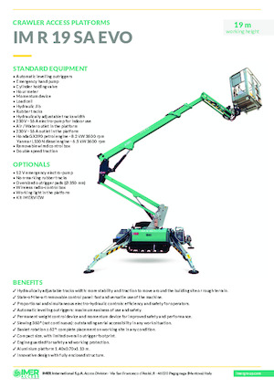 Plataformas articuladas de orugas Imer IM R 19 SA Evo
