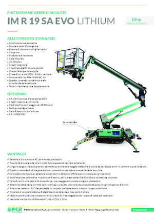 Plataformas articuladas de orugas Imer IM R 19 SA Evo Lithium