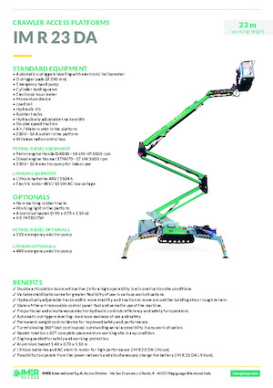 Plataformas articuladas de orugas Imer IM R 23 DA