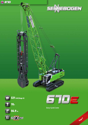 Grúas sobre orugas - Pluma de celosía Sennebogen 670E