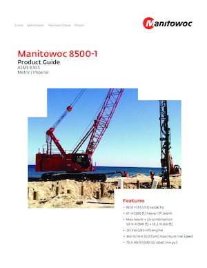 Grúas sobre orugas - Pluma de celosía Manitowoc 8500-1