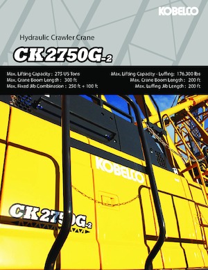 Grúas sobre orugas - Pluma de celosía Kobelco CK2750G-2