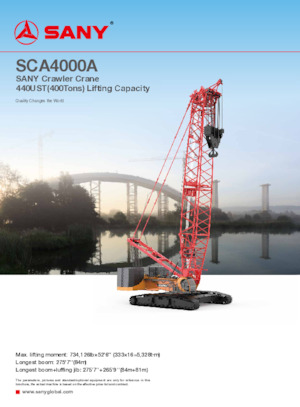 Grúas sobre orugas - Pluma de celosía Sany SCA4000A