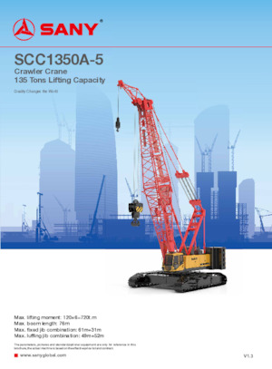 Grúas sobre orugas - Pluma de celosía Sany SCC1350A-5