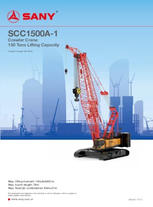 Grúas sobre orugas - Pluma de celosía Sany SCC1500A-1