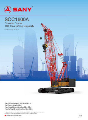 Grúas sobre orugas - Pluma de celosía Sany SCC1800A